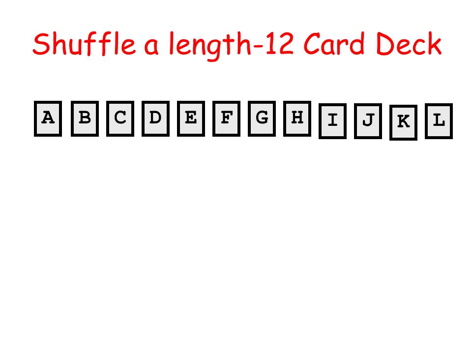 Shuffle a length-12 Card Deck AB L CDEFGH IJ K