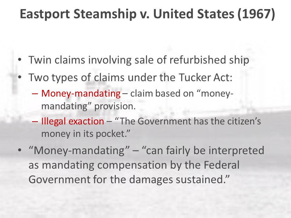 Tucker act money mandating