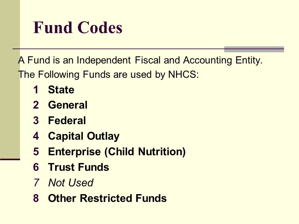 Chart Of Accounts Restricted Funds