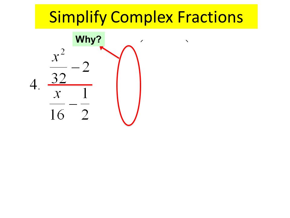 Simplify Complex Fractions Why