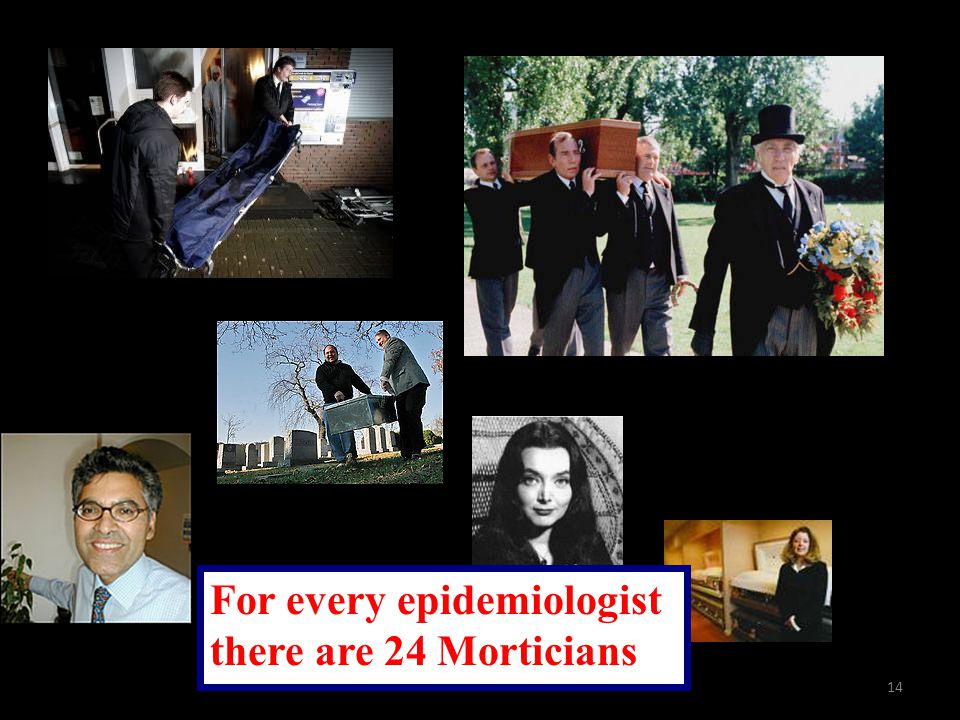 14 For every epidemiologist there are 24 Morticians