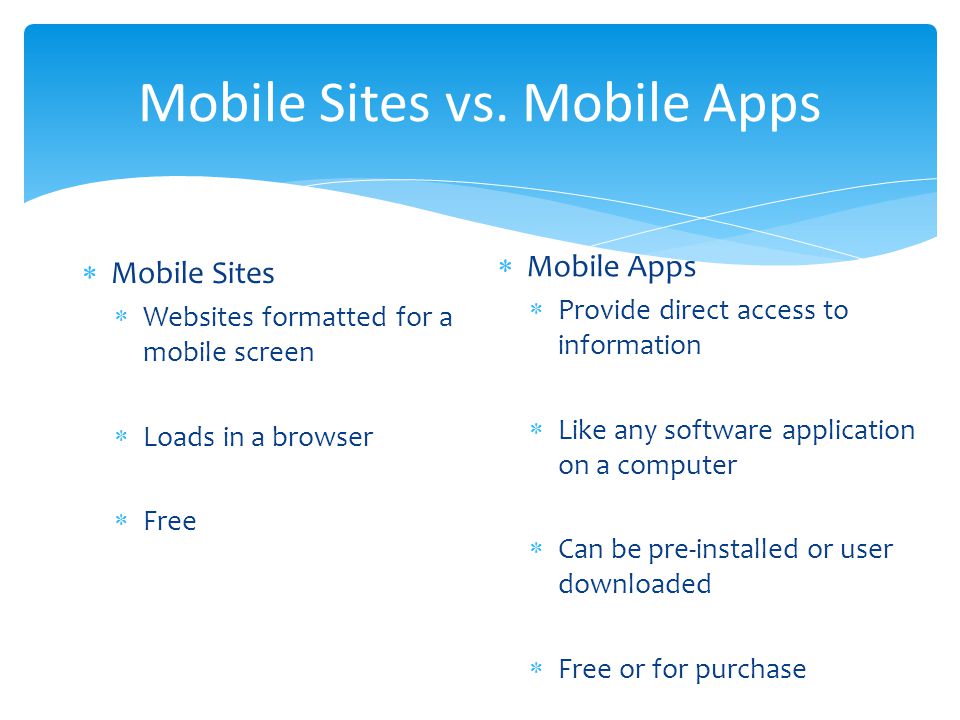 Mobile Sites vs.