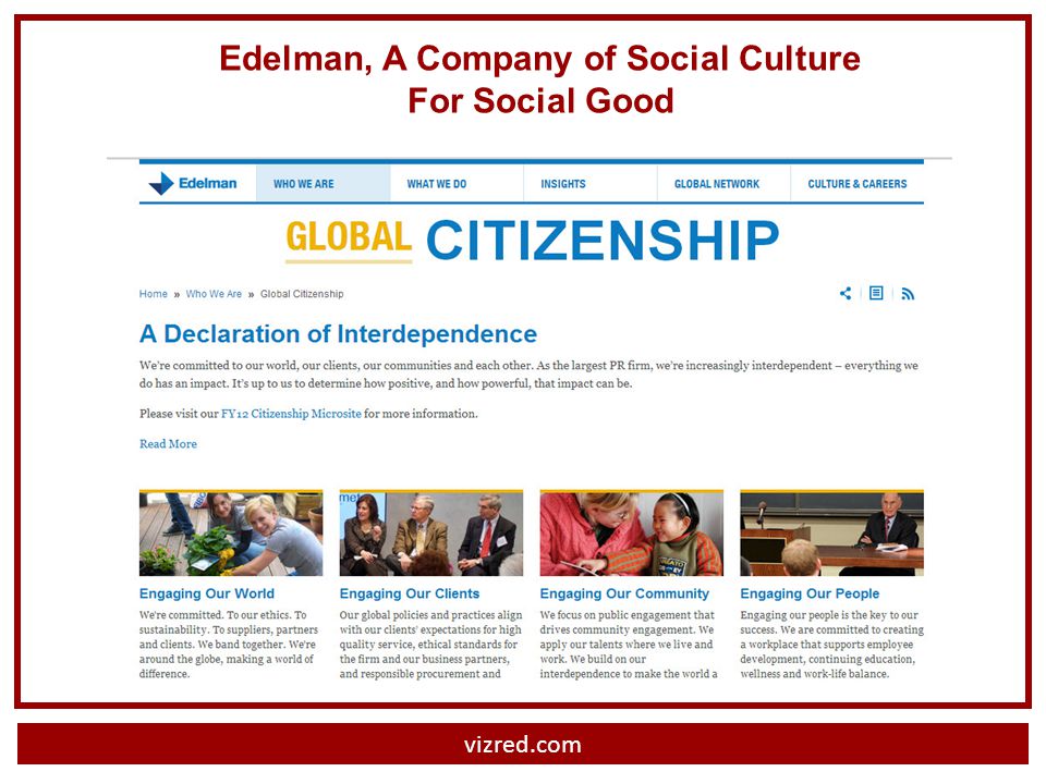 vizred.com Edelman, A Company of Social Culture For Social Good