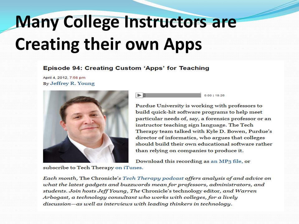 Many College Instructors are Creating their own Apps