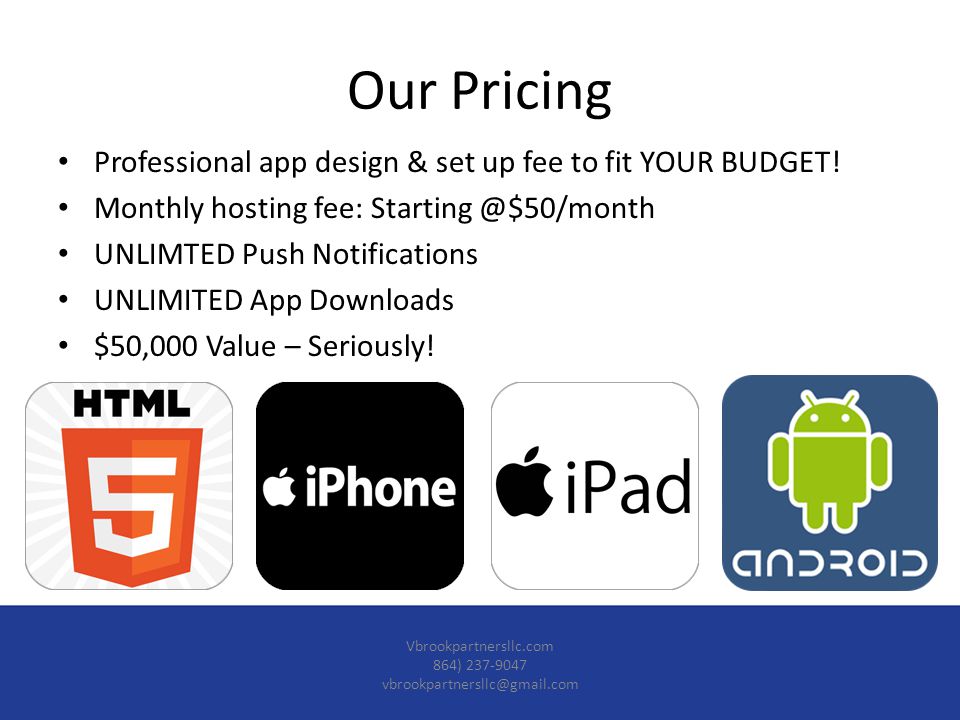 Professional app design & set up fee to fit YOUR BUDGET.