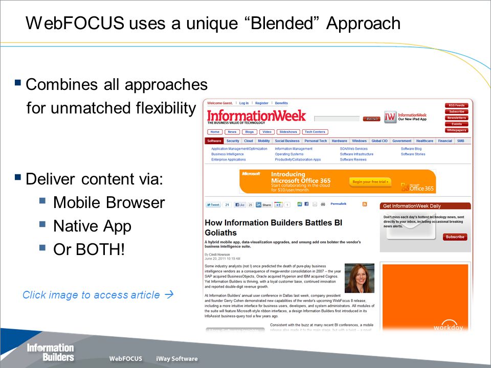 WebFOCUS uses a unique Blended Approach Copyright 2010, Information Builders.