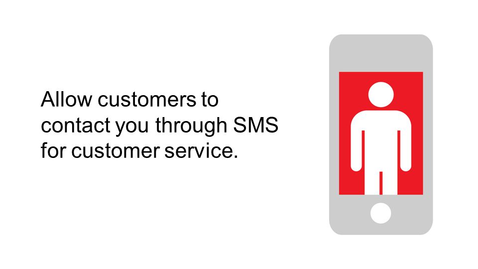 Allow customers to contact you through SMS for customer service.