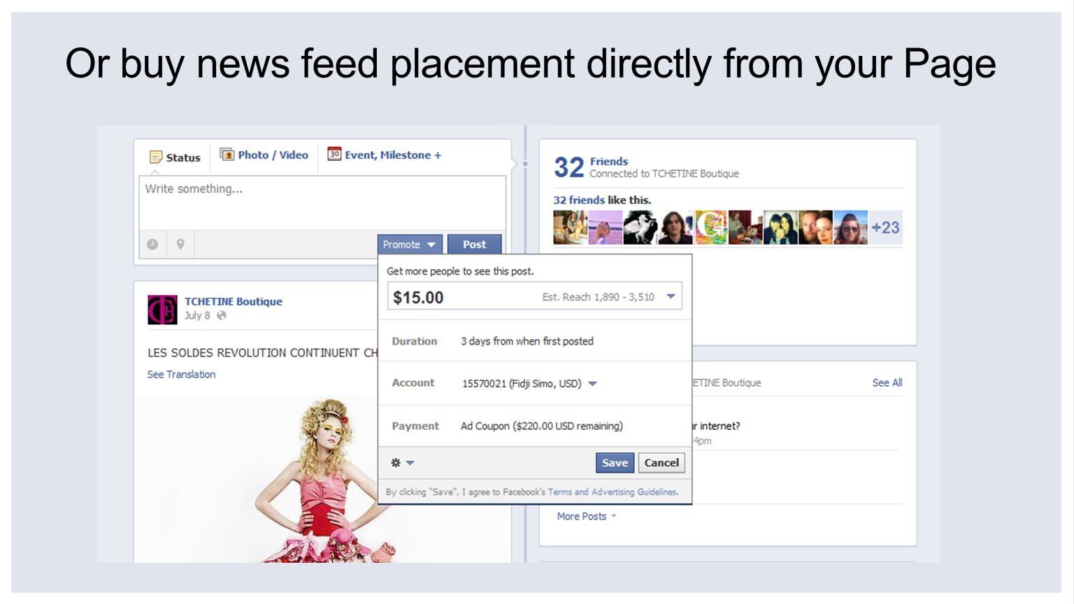 Or buy news feed placement directly from your Page