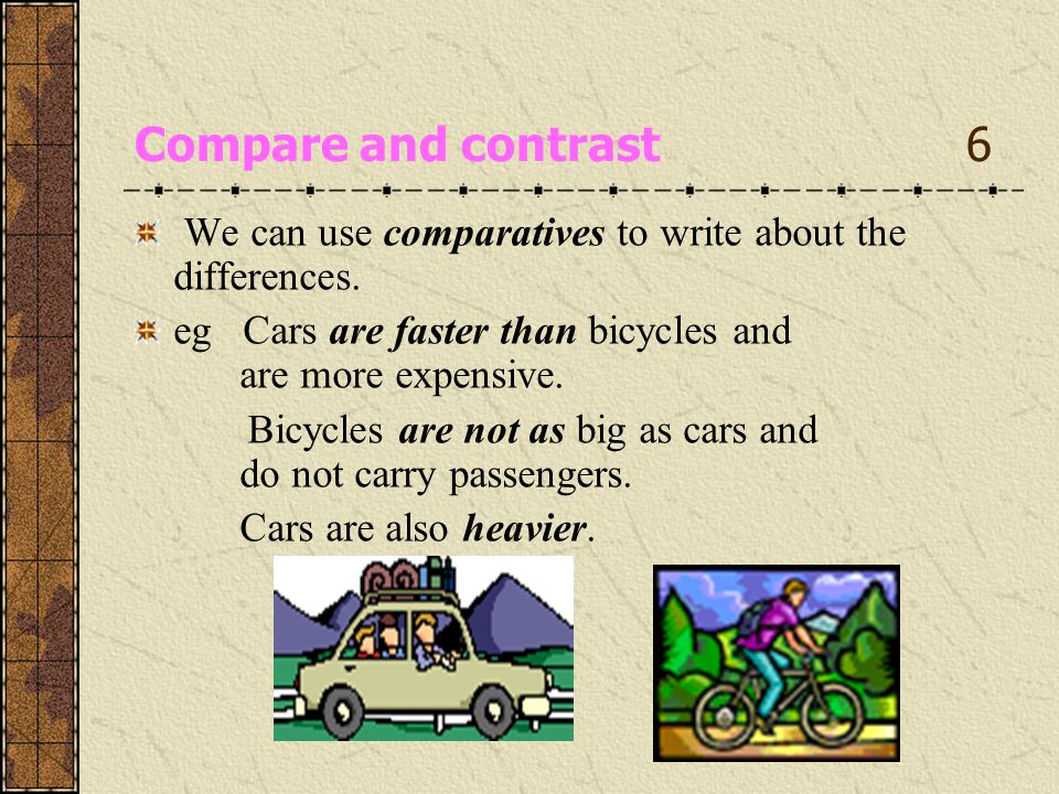 compare and contrast cars