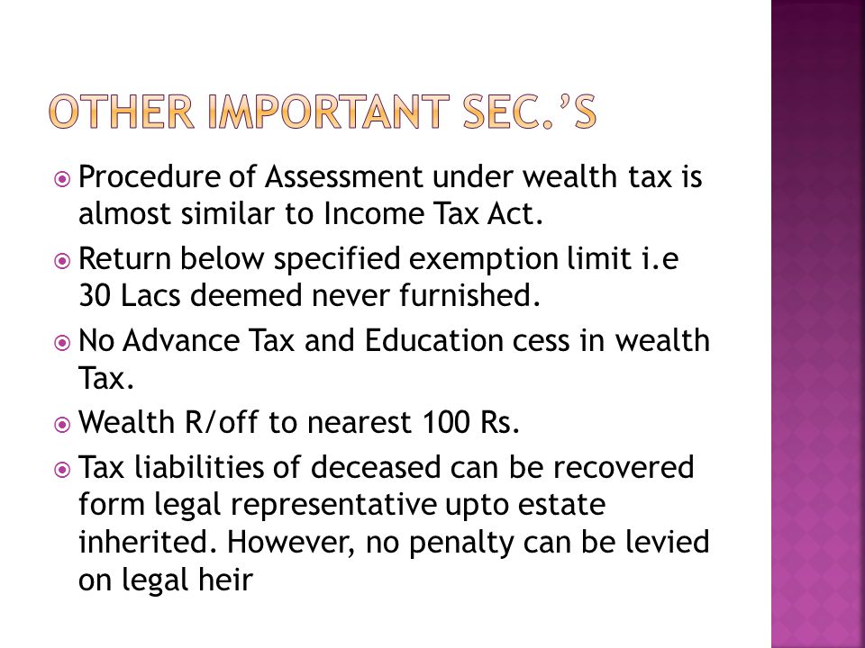 Wealth tax limit