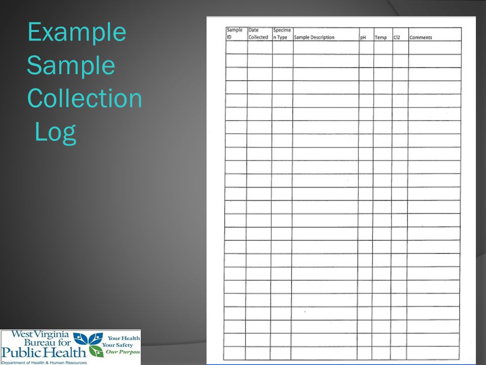 Example Sample Collection Log