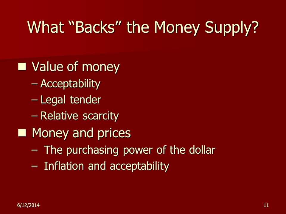 6/12/ What Backs the Money Supply.