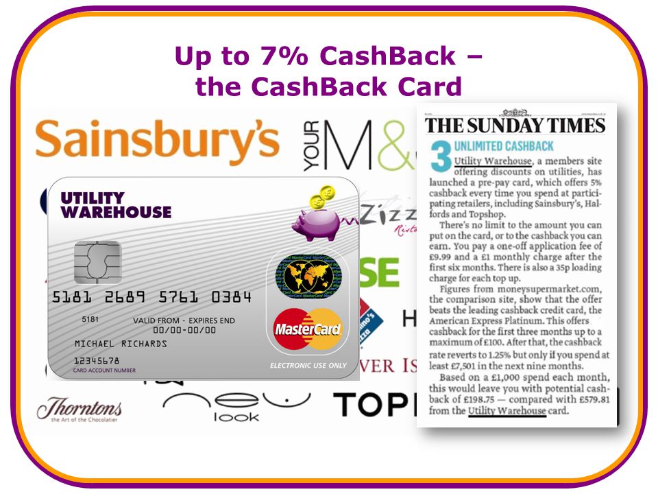 Up to 7% CashBack – the CashBack Card