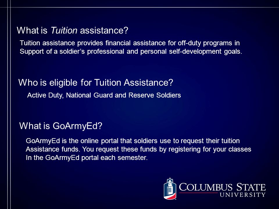 What is Tuition assistance. What is GoArmyEd.