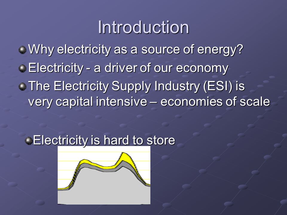 Introduction Why electricity as a source of energy.