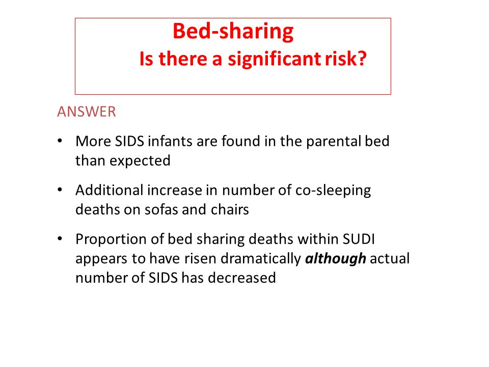 Bed-sharing Is there a significant risk.