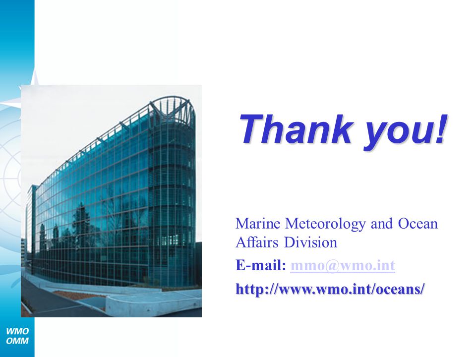 Marine Meteorology and Ocean Affairs Division   Thank you!