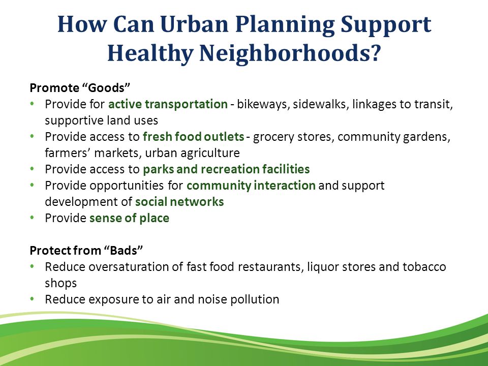 How Can Urban Planning Support Healthy Neighborhoods.