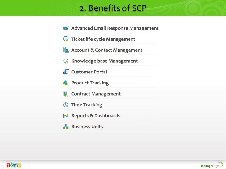 2. Benefits of SCP
