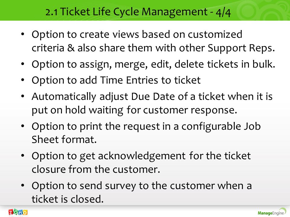 2.1 Ticket Life Cycle Management - 4/4 Option to create views based on customized criteria & also share them with other Support Reps.