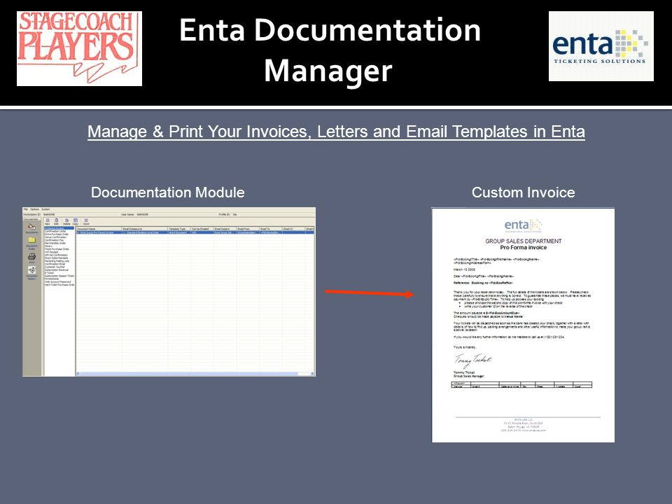 Enta Documentation Manager Manage & Print Your Invoices, Letters and  Templates in Enta Documentation ModuleCustom Invoice