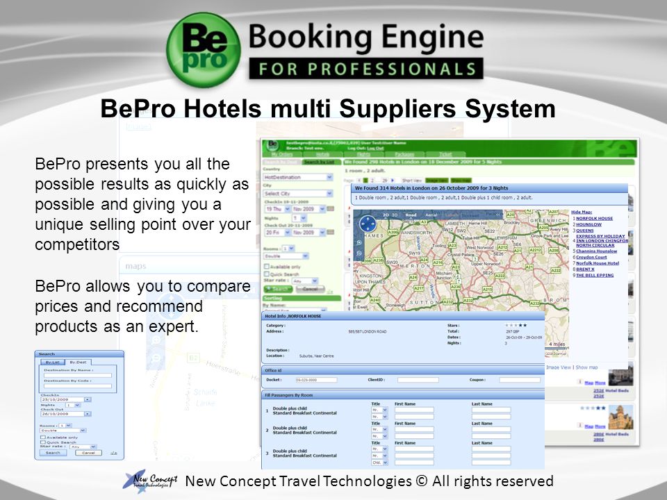 BePro presents you all the possible results as quickly as possible and giving you a unique selling point over your competitors BePro allows you to compare prices and recommend products as an expert.