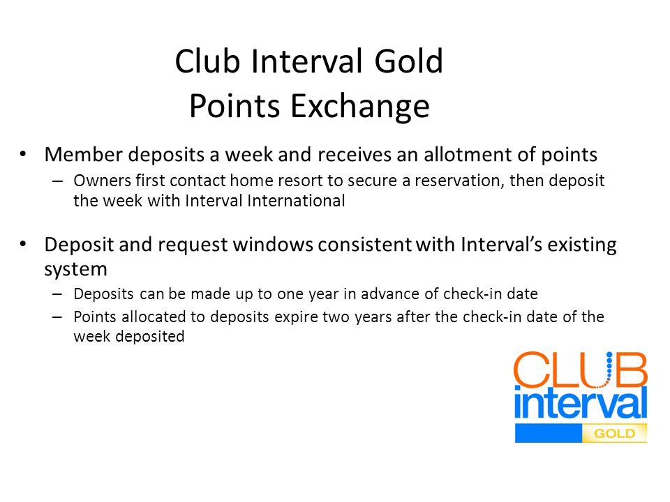 Program Overview Pointsbased exchange service for owners of fixed or