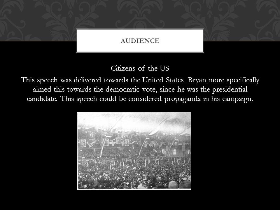 Citizens of the US This speech was delivered towards the United States.