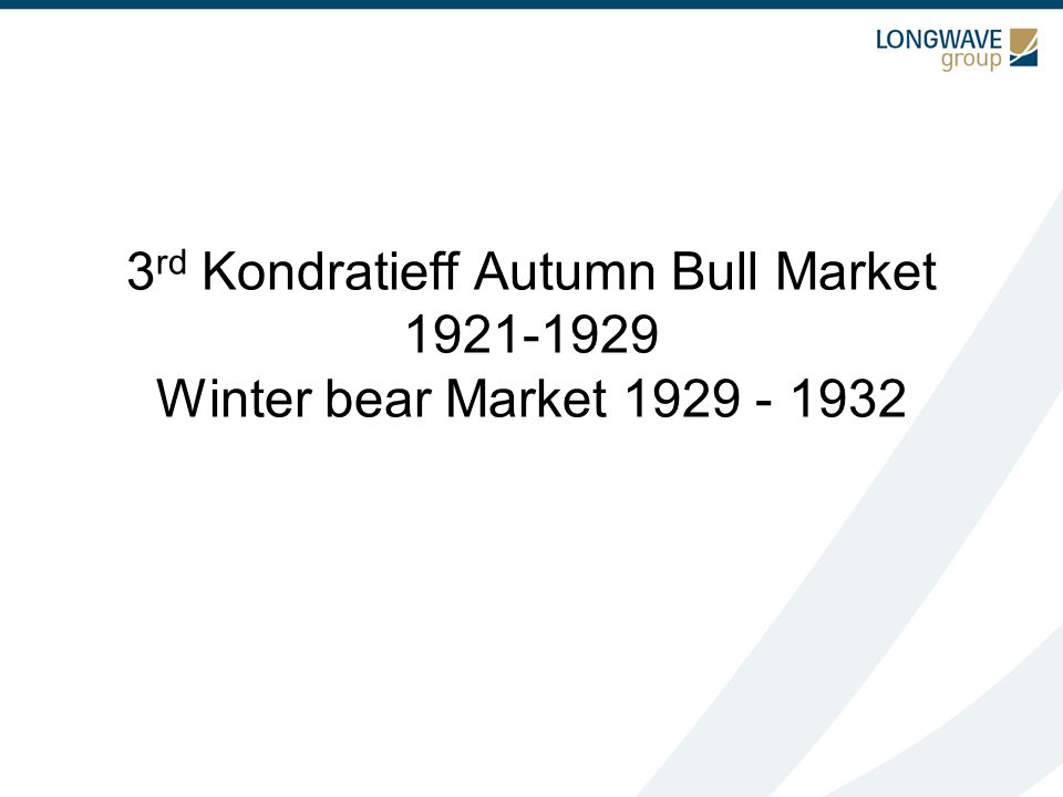 3 rd Kondratieff Autumn Bull Market Winter bear Market