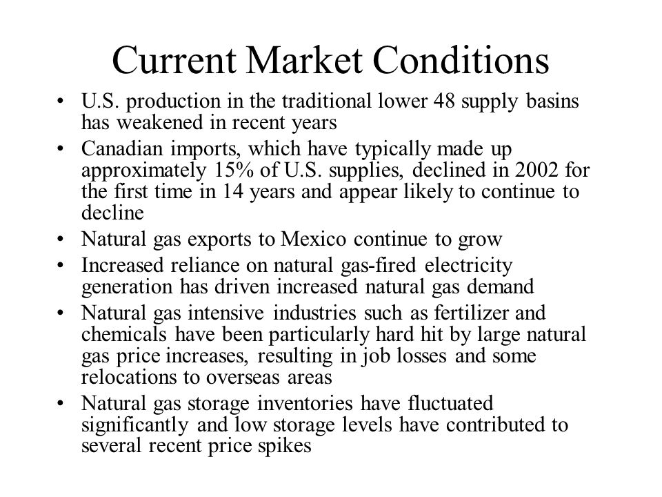 Current Market Conditions U.S.