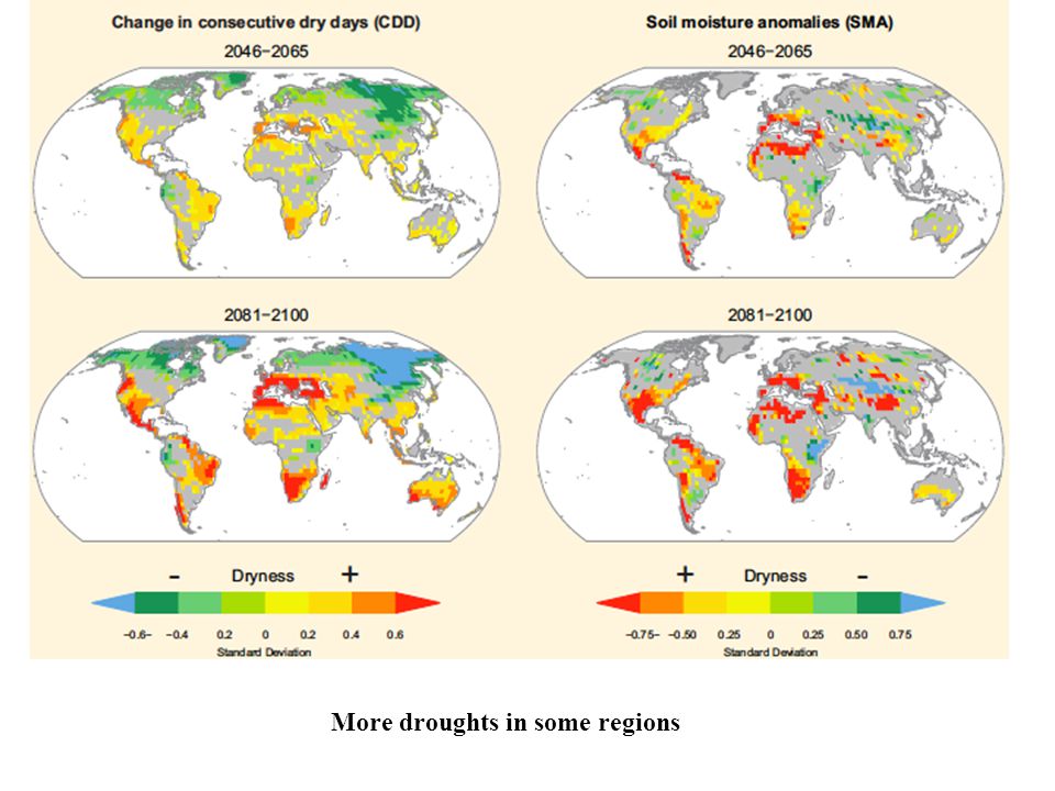 More droughts in some regions