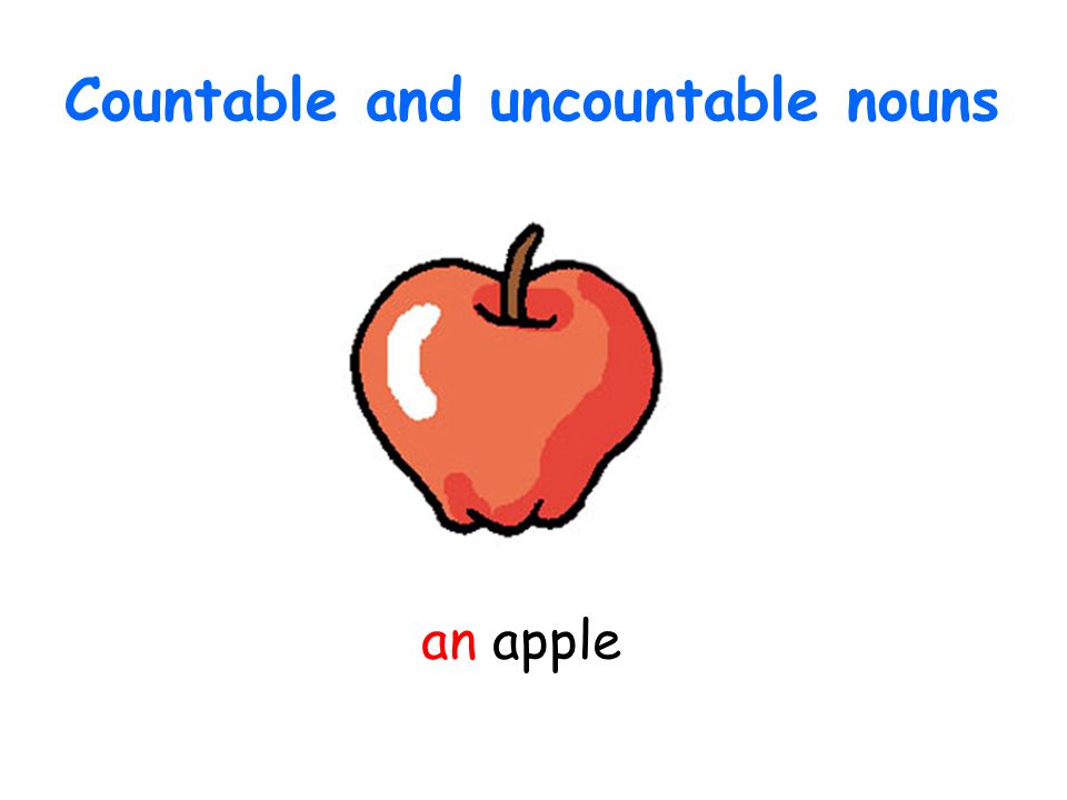 Countable and uncountable nouns an apple