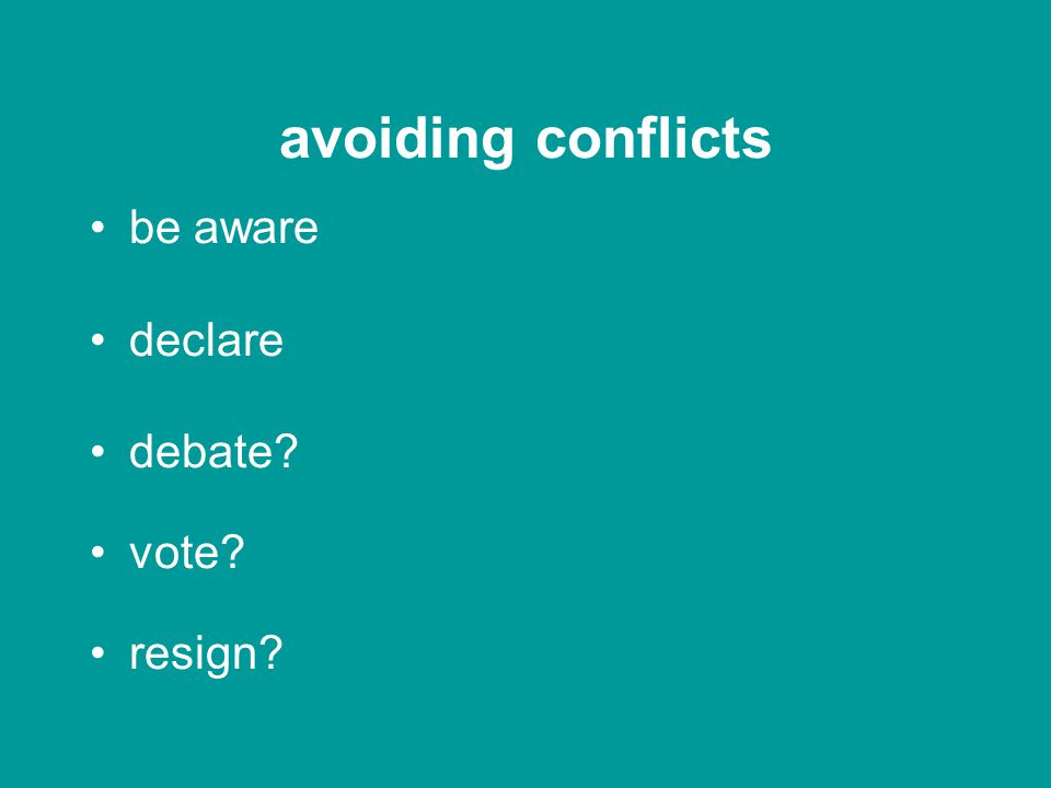 avoiding conflicts what are they why is this important how should we deal with them