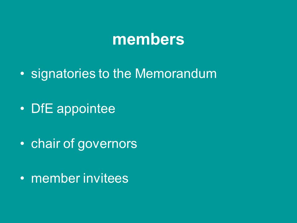 legal structure members governors executive secretary committees