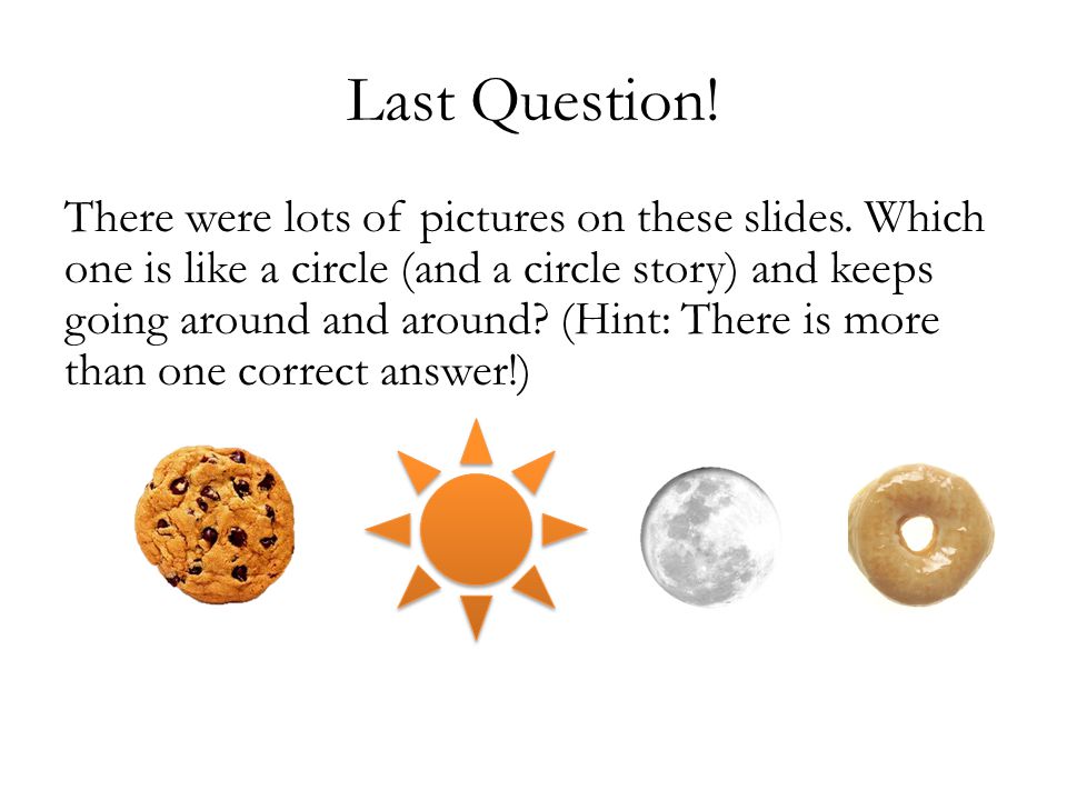 Last Question. There were lots of pictures on these slides.