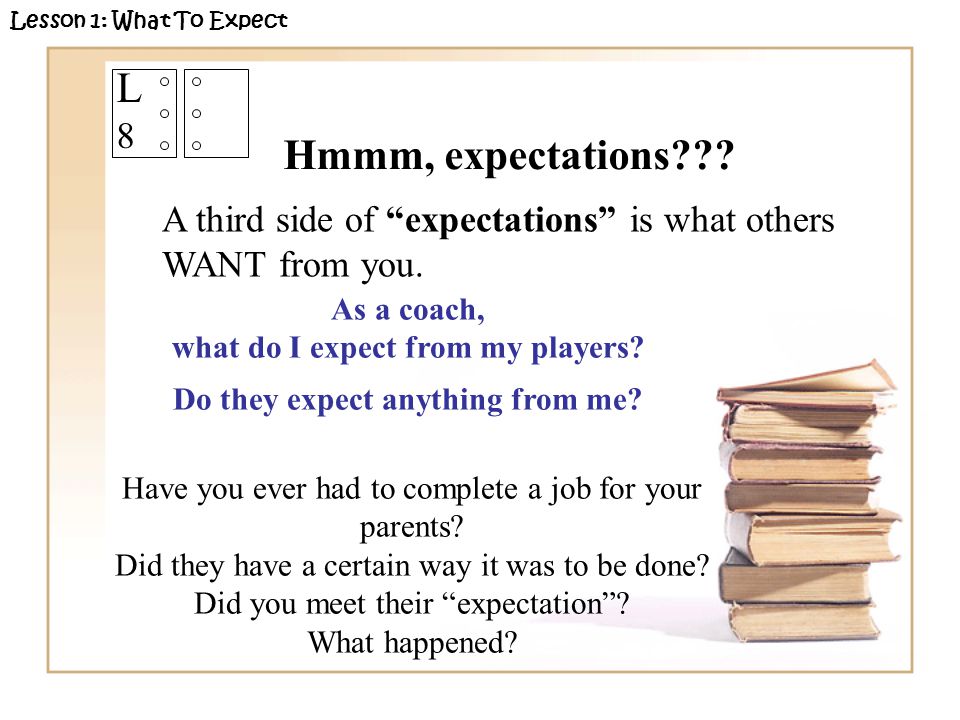 A third side of expectations is what others WANT from you.