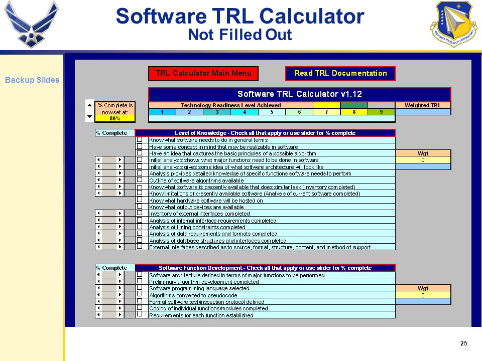 Technology Readiness Level Calculator NDIA Systems Engineering Conference  October 20, 2003 William L. Nolte, P.E., CQE Sensors Directorate Air Force  Research. - ppt download