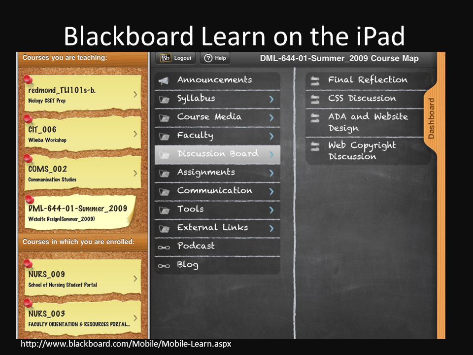 Blackboard Learn on the iPad