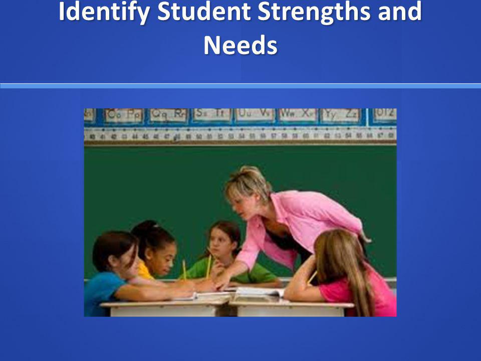 Identify Student Strengths and Needs