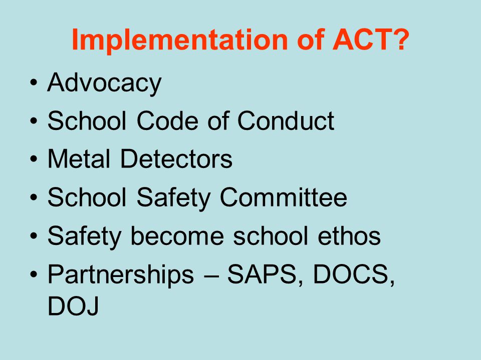 Implementation of ACT.