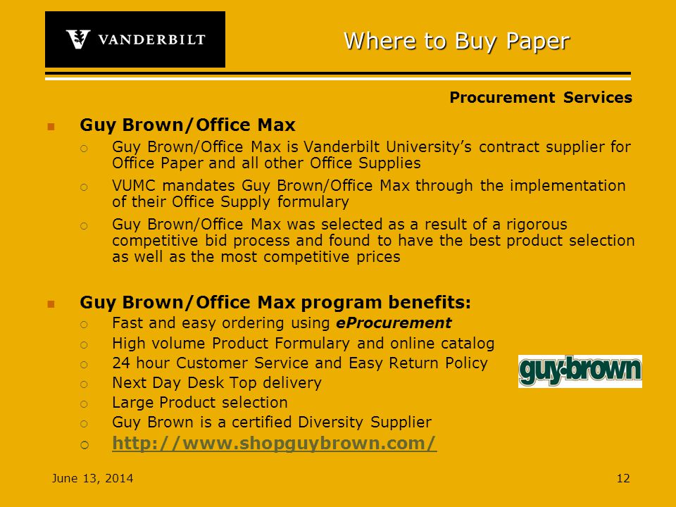 Procurement Services June 13 2017 Office Paper Ing Guide Ppt 12 Procurement