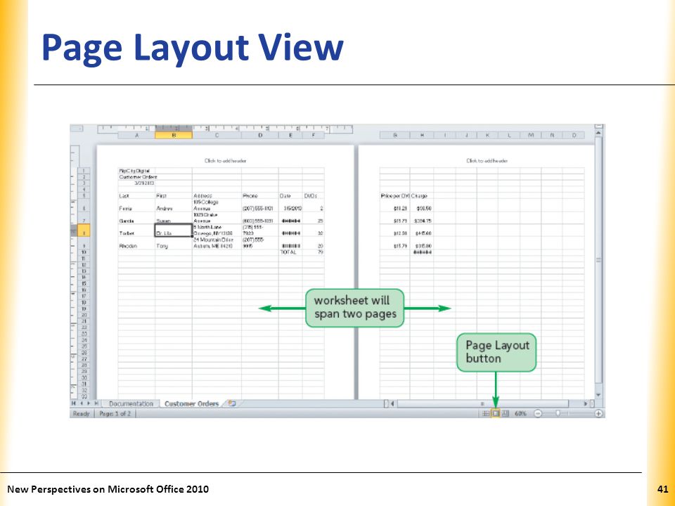 XP Page Layout View New Perspectives on Microsoft Office