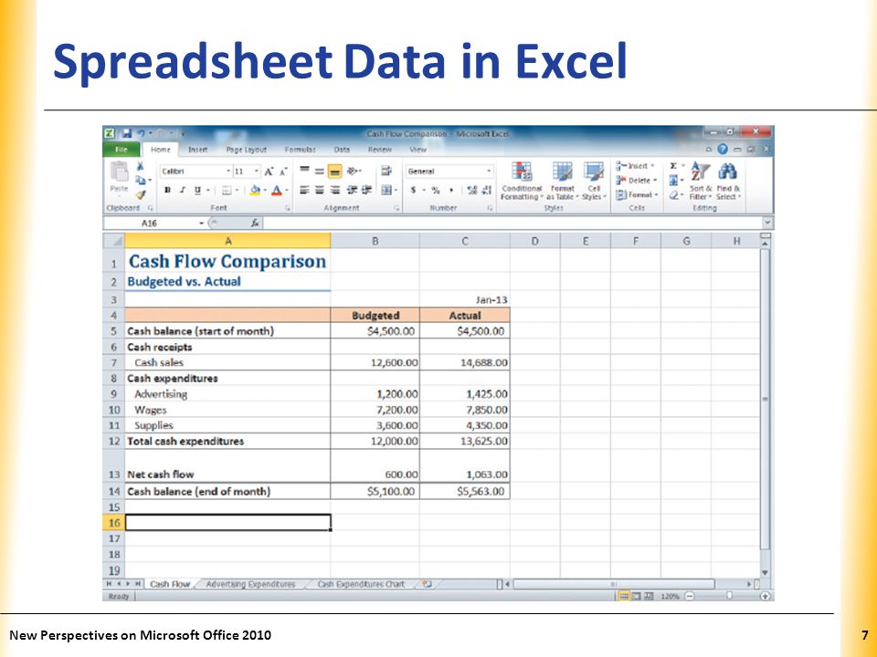 XP Spreadsheet Data in Excel New Perspectives on Microsoft Office 20107