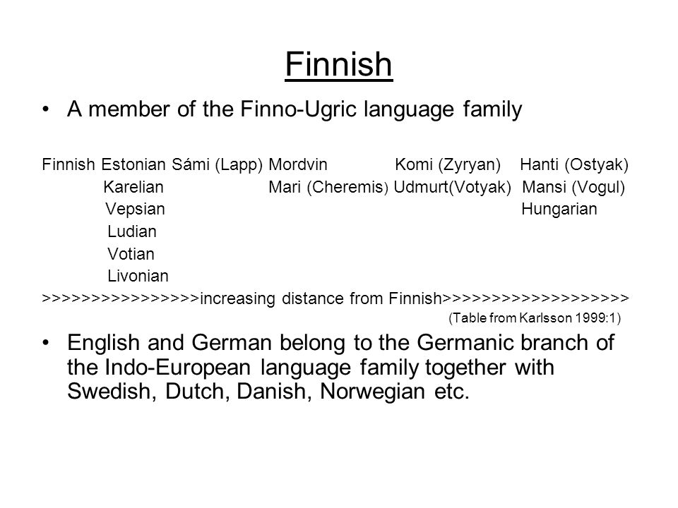 Finnish Language Tree