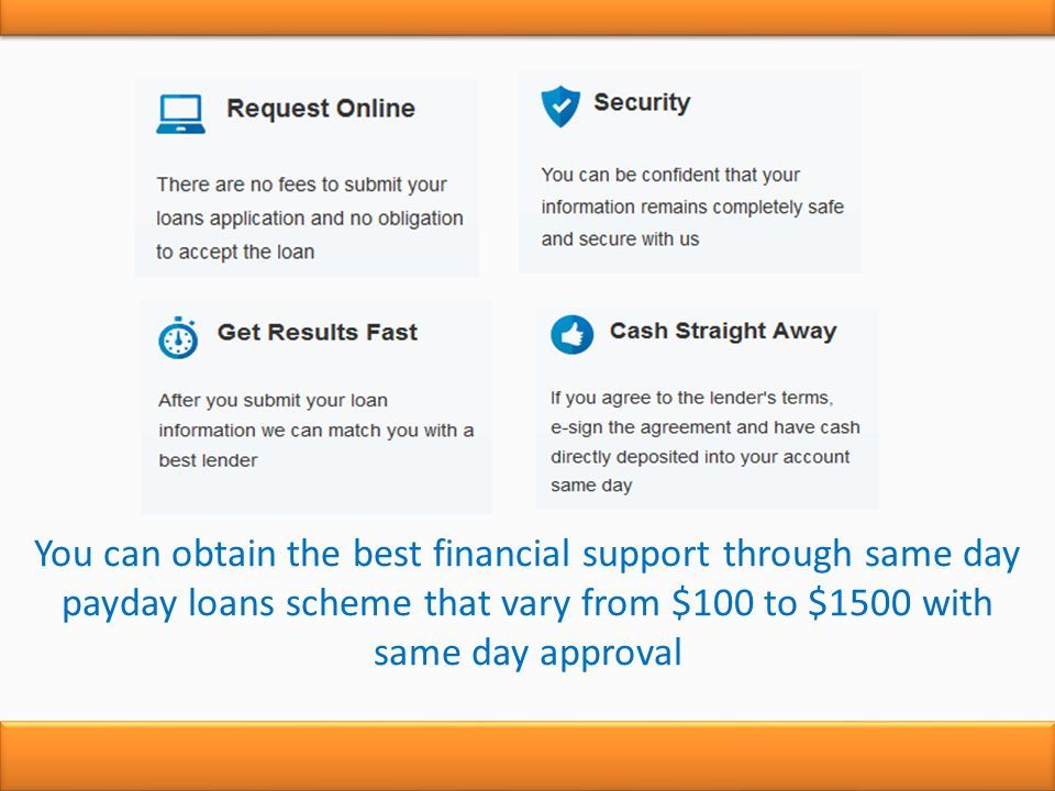 You can obtain the best financial support through same day payday loans scheme that vary from $100 to $1500 with same day approval