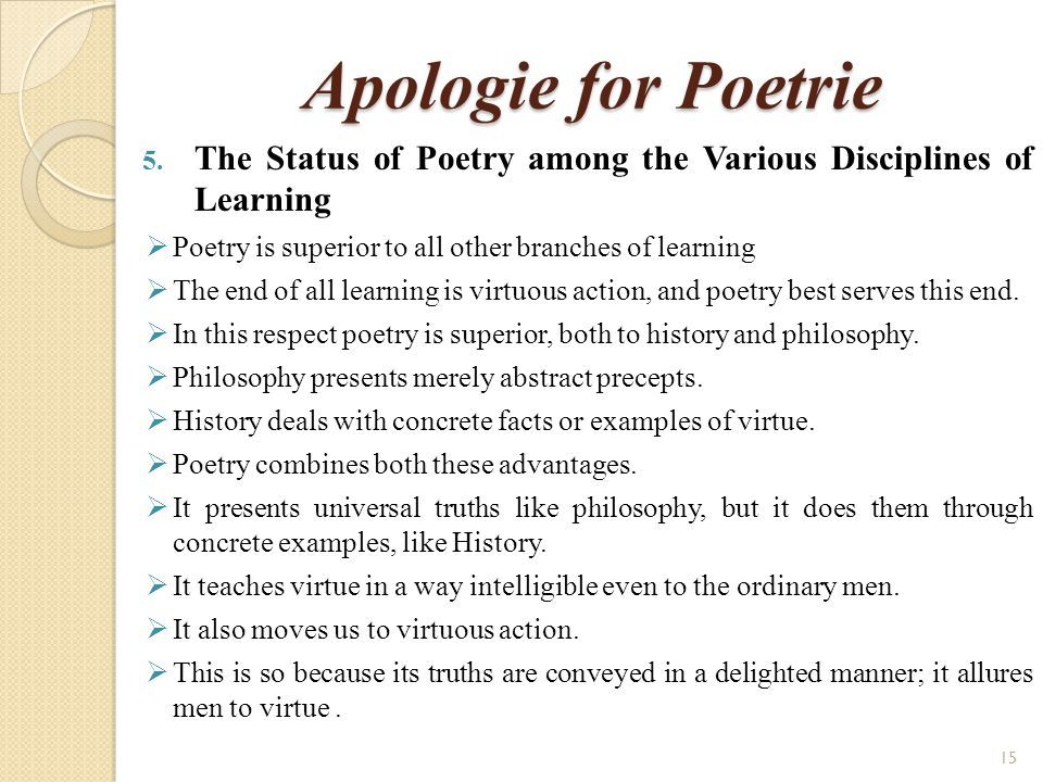 apologie for poetrie