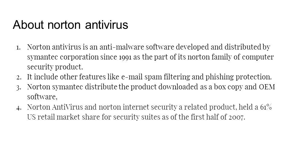 About norton antivirus 1.