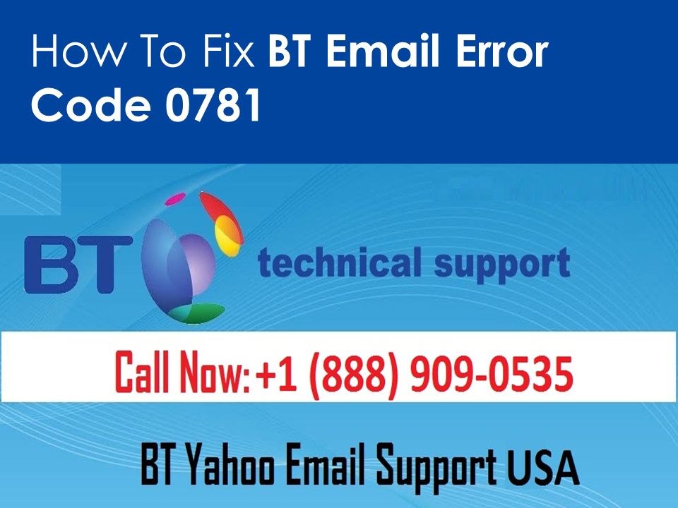 How To Fix BT  Error Code 0781