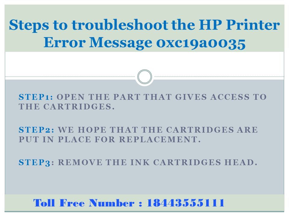 How to Fix HP Printer Error Message 0xc19a0035 Toll Free Number :