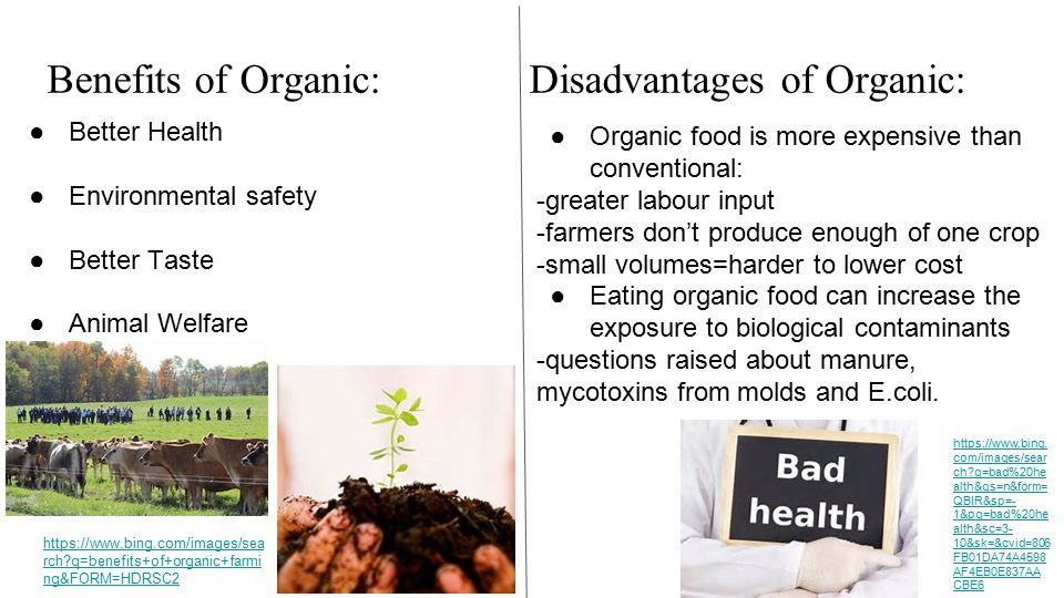 disadvantages of organic food
